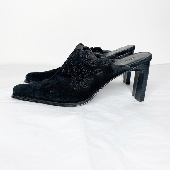 Vintage Wet Seal Square Toe Laser Cut Mules - Picture 4 of 6